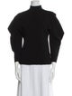 Proenza Schouler Mock Neck Three-Quarter Sleeve Sweatshirt