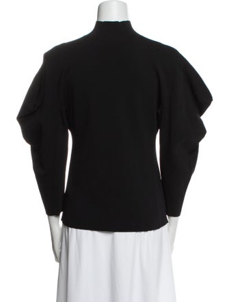 Proenza Schouler Mock Neck Three-Quarter Sleeve Sweatshirt