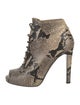 Proenza Schouler Leather Animal Print Lace-Up Boots