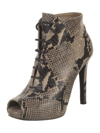 Proenza Schouler Leather Animal Print Lace-Up Boots