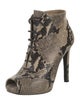 Proenza Schouler Leather Animal Print Lace-Up Boots