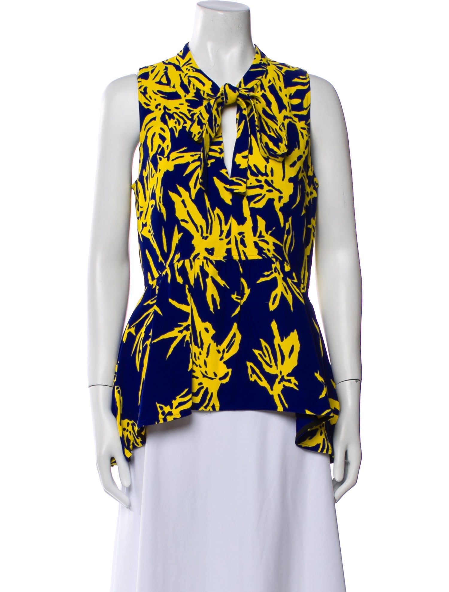 Proenza Schouler Printed V-Neck Blouse w/ Tags