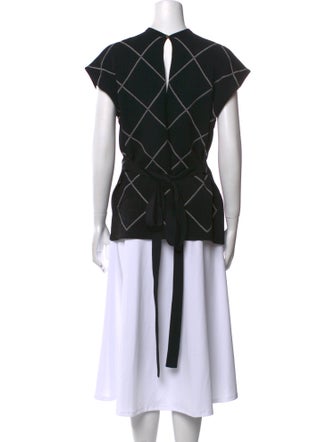 Proenza Schouler Plaid Print Mock Neck Top