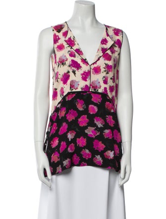 Proenza Schouler Silk Floral Print Blouse