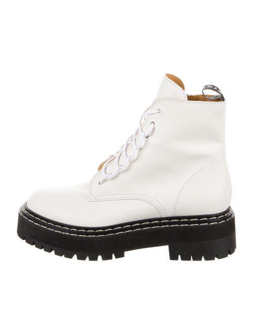 Proenza Schouler Leather Whipstitch Trim Combat Boots