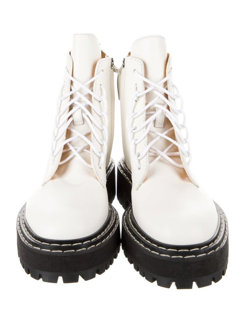 Proenza Schouler Leather Whipstitch Trim Combat Boots