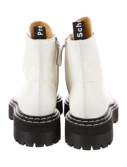 Proenza Schouler Leather Whipstitch Trim Combat Boots