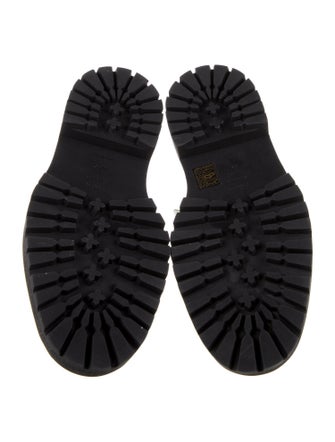 Proenza Schouler Leather Whipstitch Trim Combat Boots