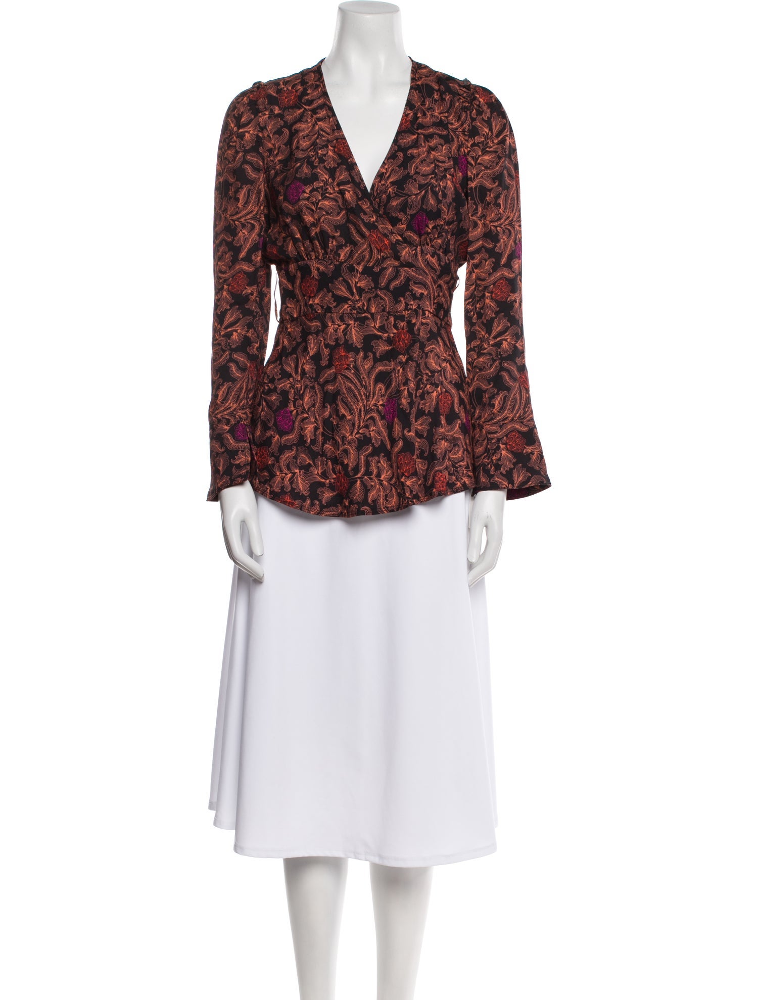 Proenza Schouler Printed V-Neck Blouse