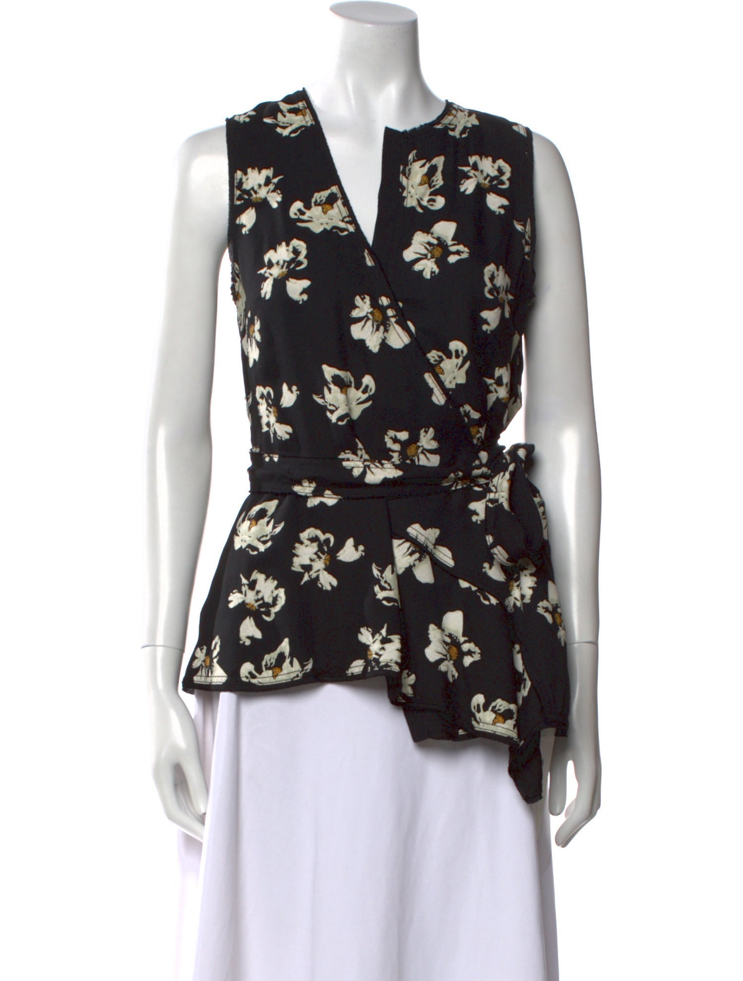 Proenza Schouler Floral Print V-Neck Blouse