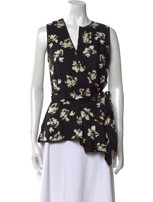 Proenza Schouler Floral Print V-Neck Blouse