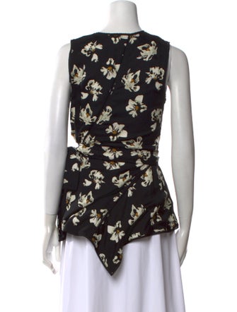 Proenza Schouler Floral Print V-Neck Blouse