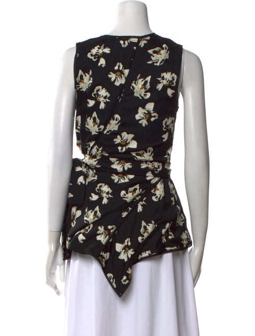 Proenza Schouler Floral Print V-Neck Blouse