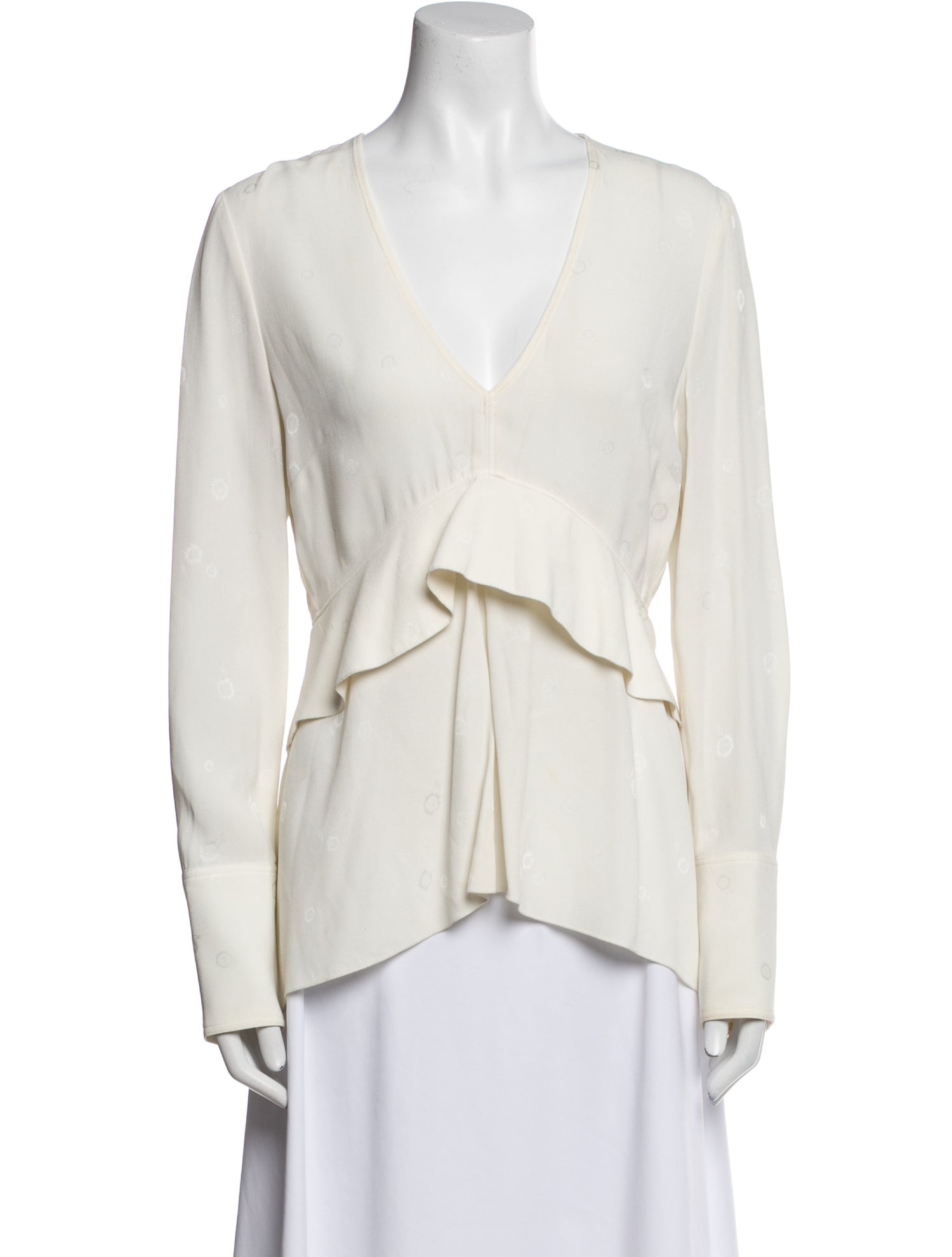 Proenza Schouler V-Neck Long Sleeve Blouse