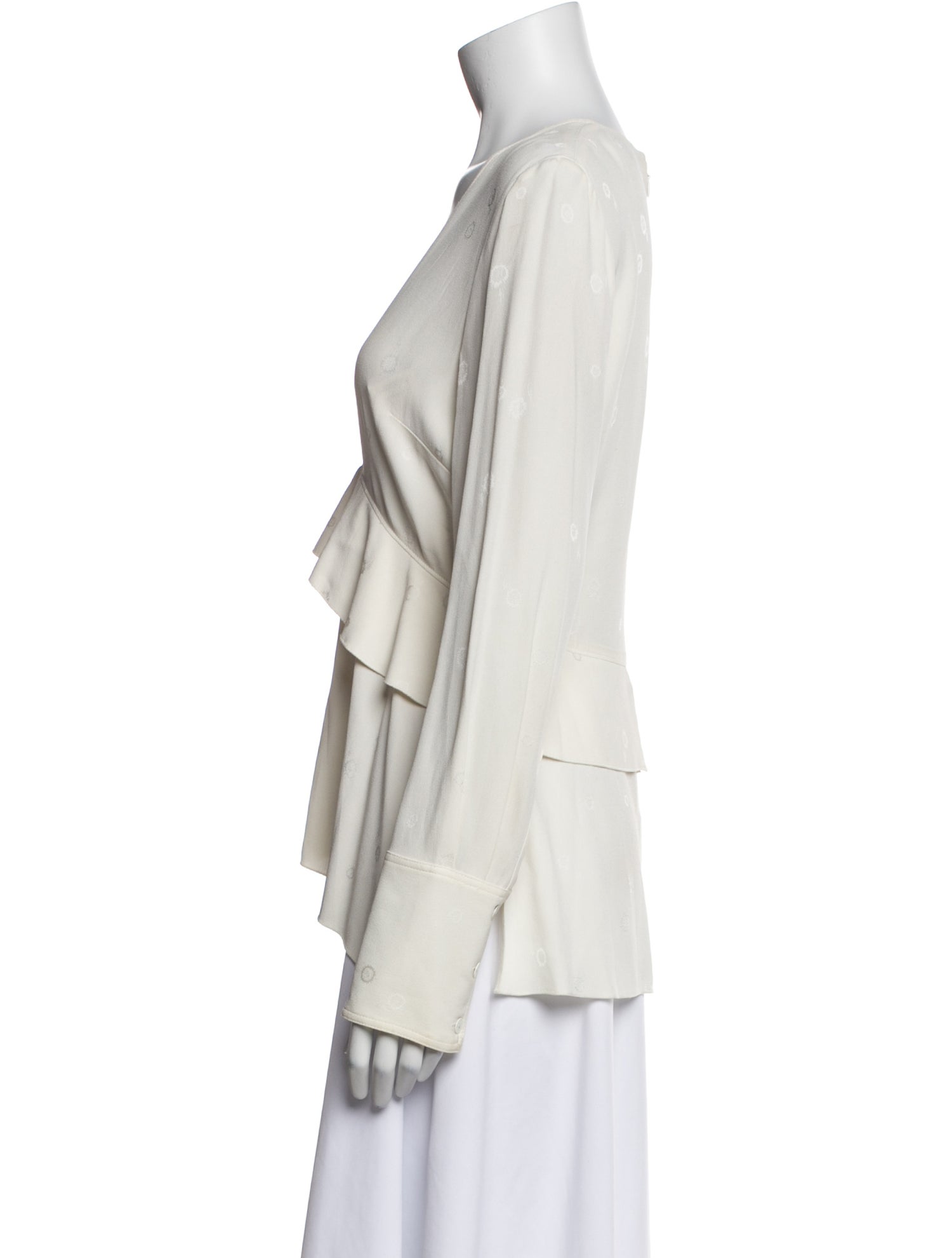 Proenza Schouler V-Neck Long Sleeve Blouse