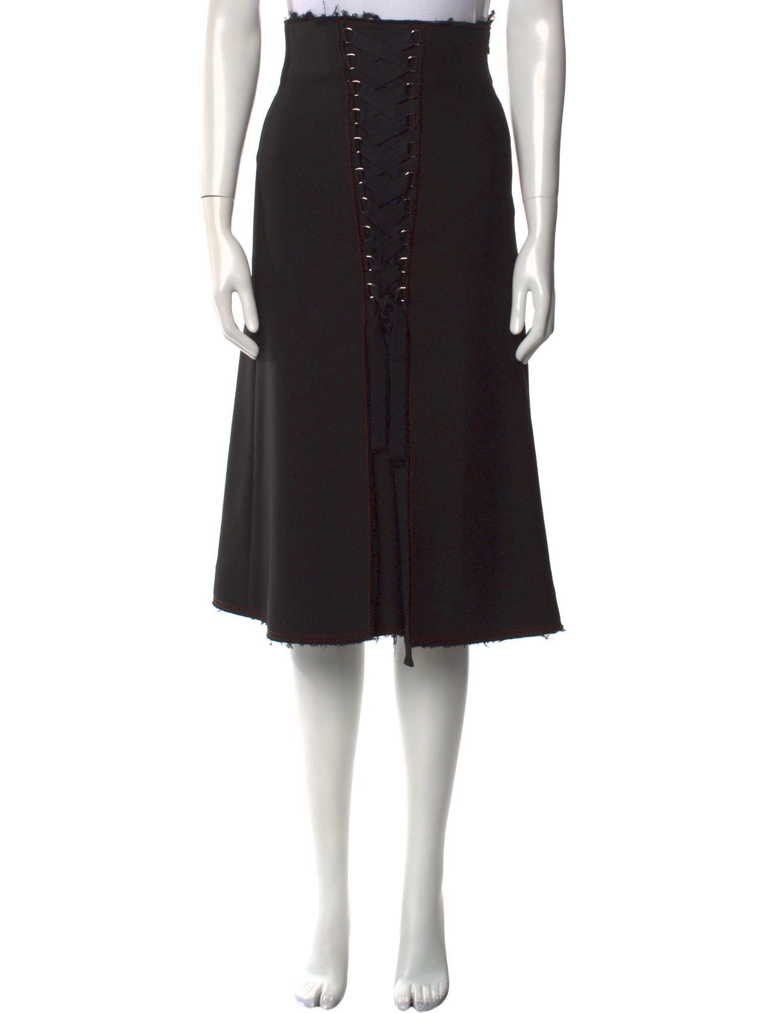 Proenza Schouler Raw-Edge Trim Knee-Length Skirt