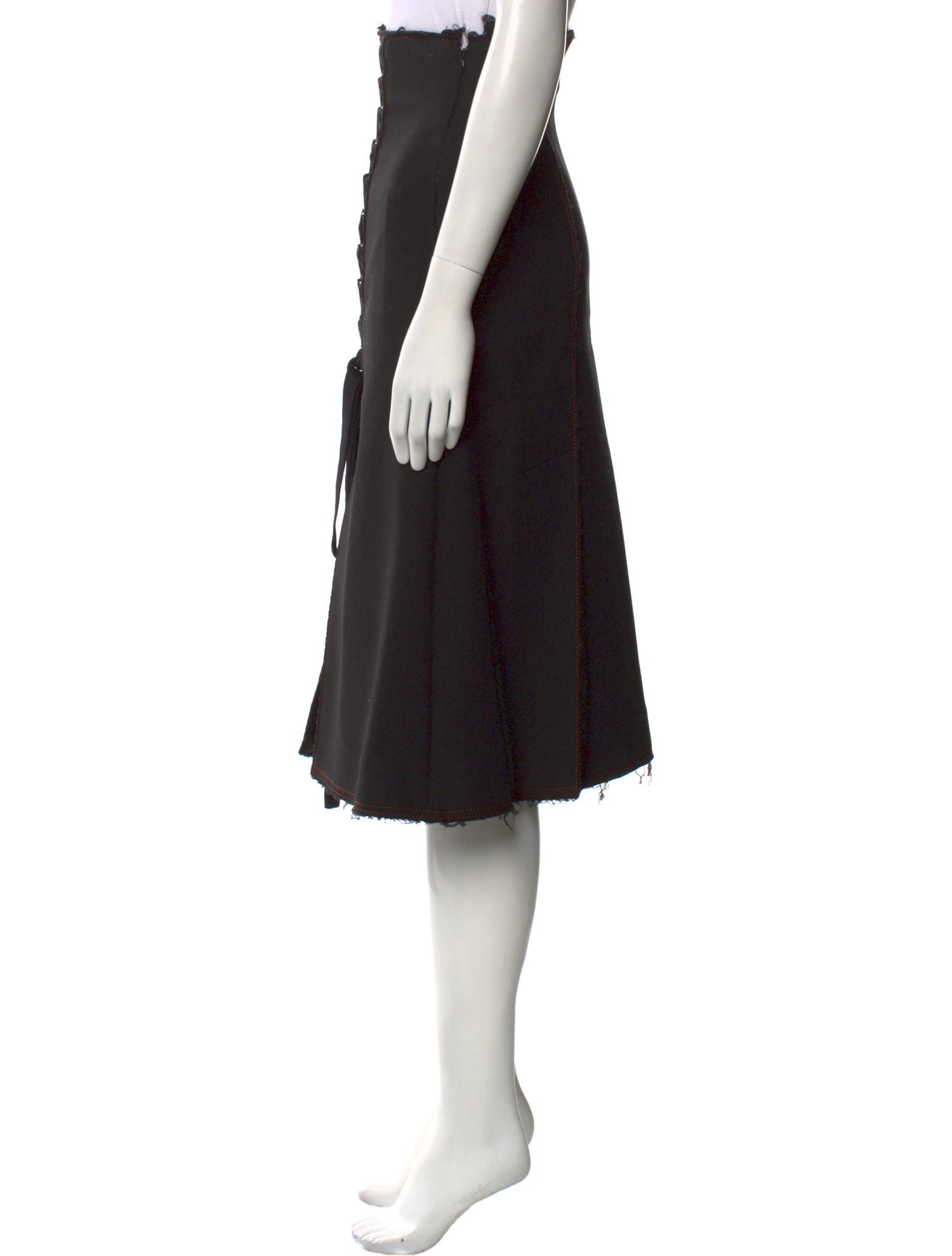 Proenza Schouler Raw-Edge Trim Knee-Length Skirt