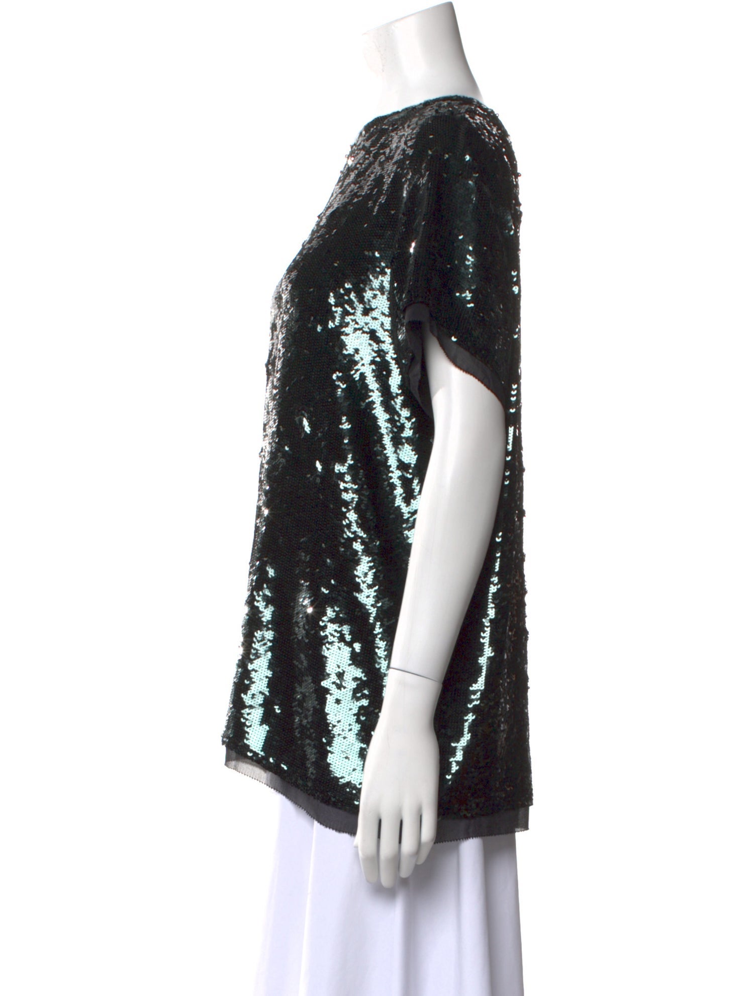 Proenza Schouler Silk Bateau Neckline T-Shirt