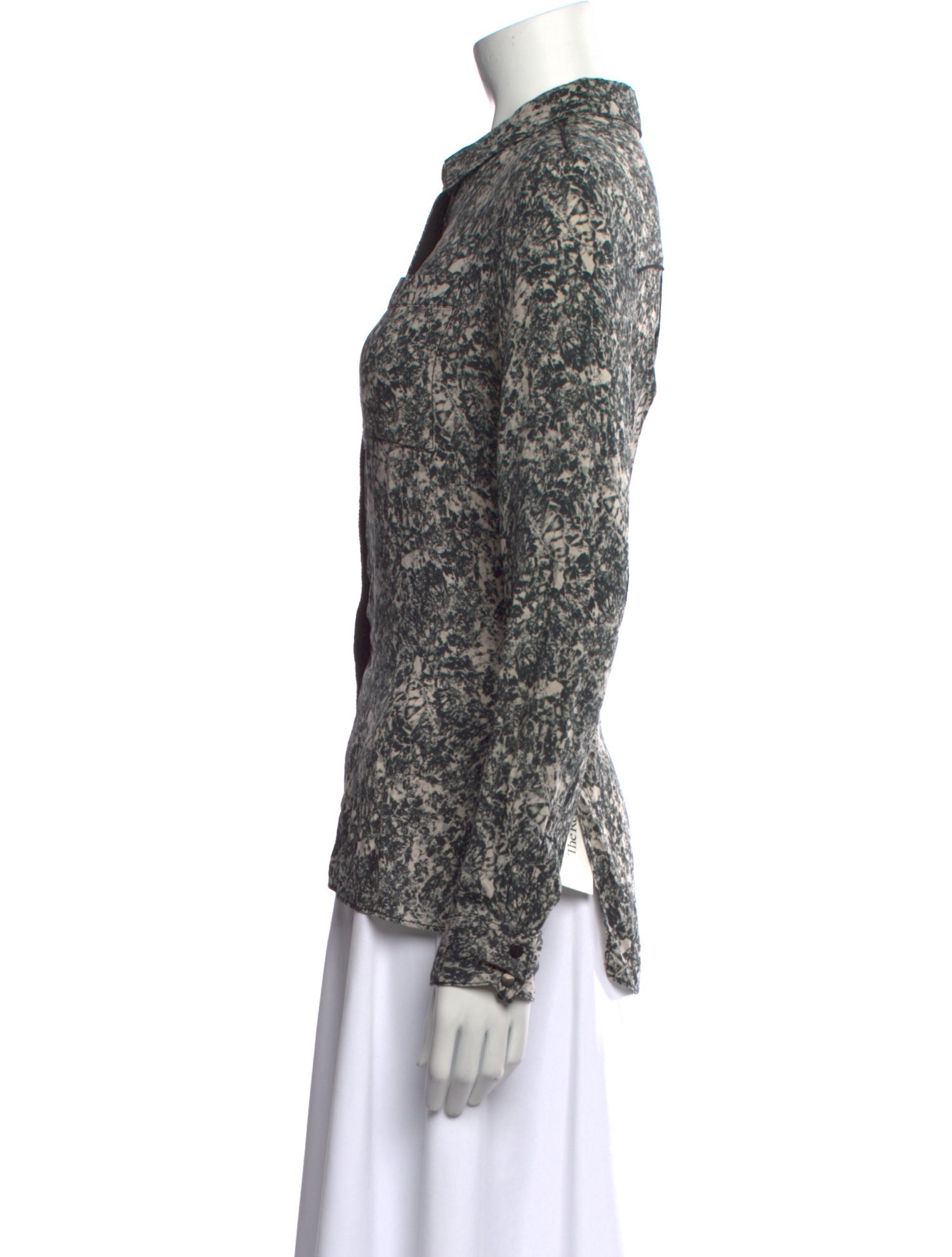 Proenza Schouler Silk Printed Button-Up Top