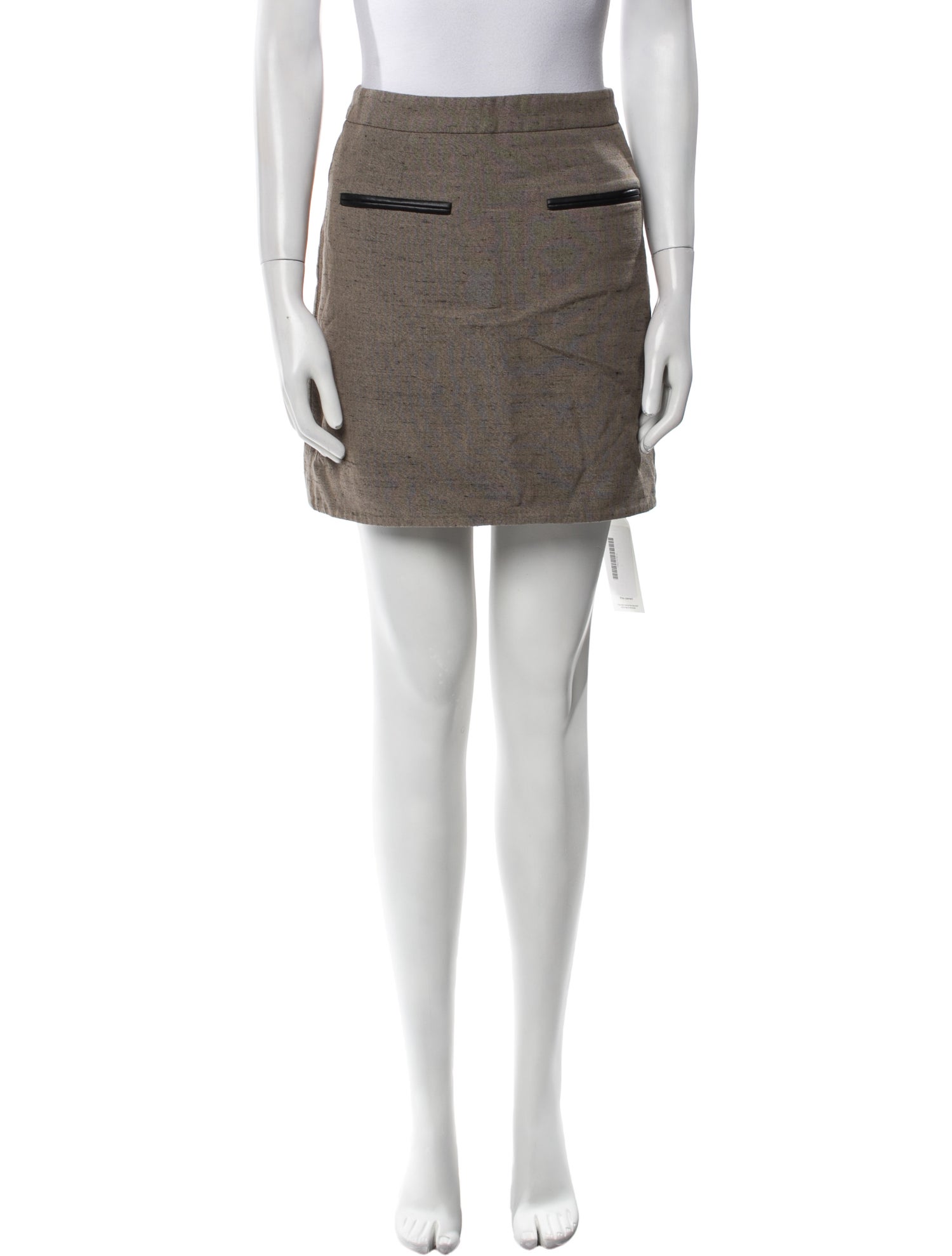 Proenza Schouler Leather Trim Embellishment Mini Skirt
