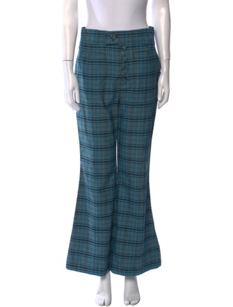 Proenza Schouler Plaid Print Wide Leg Pants