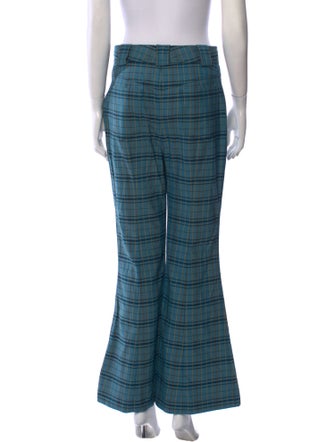 Proenza Schouler Plaid Print Wide Leg Pants