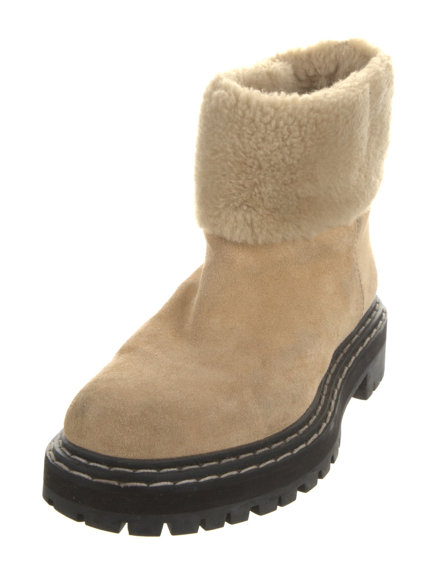 Proenza Schouler Suede Colorblock Pattern Boots