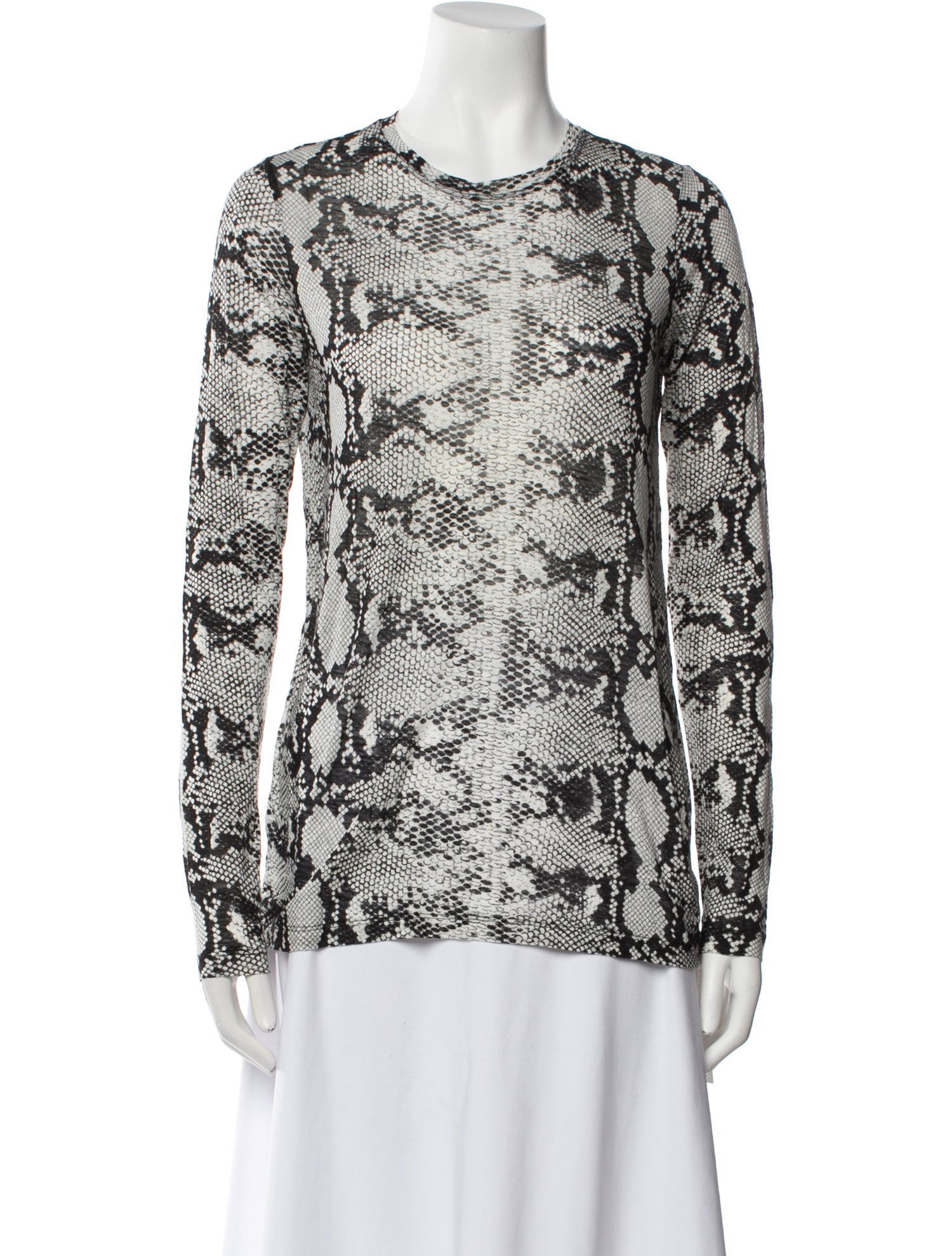 Proenza Schouler Animal Print Crew Neck Top