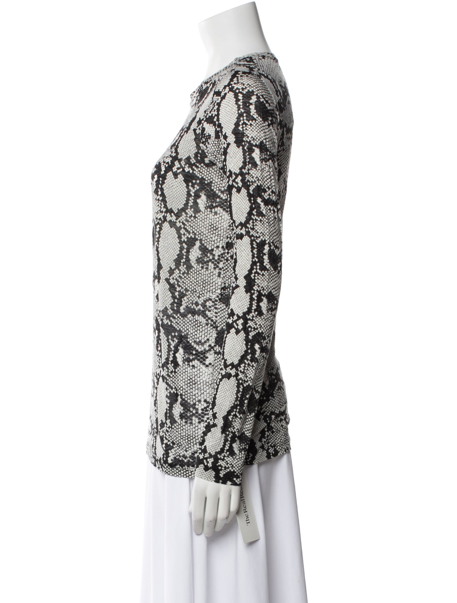 Proenza Schouler Animal Print Crew Neck Top