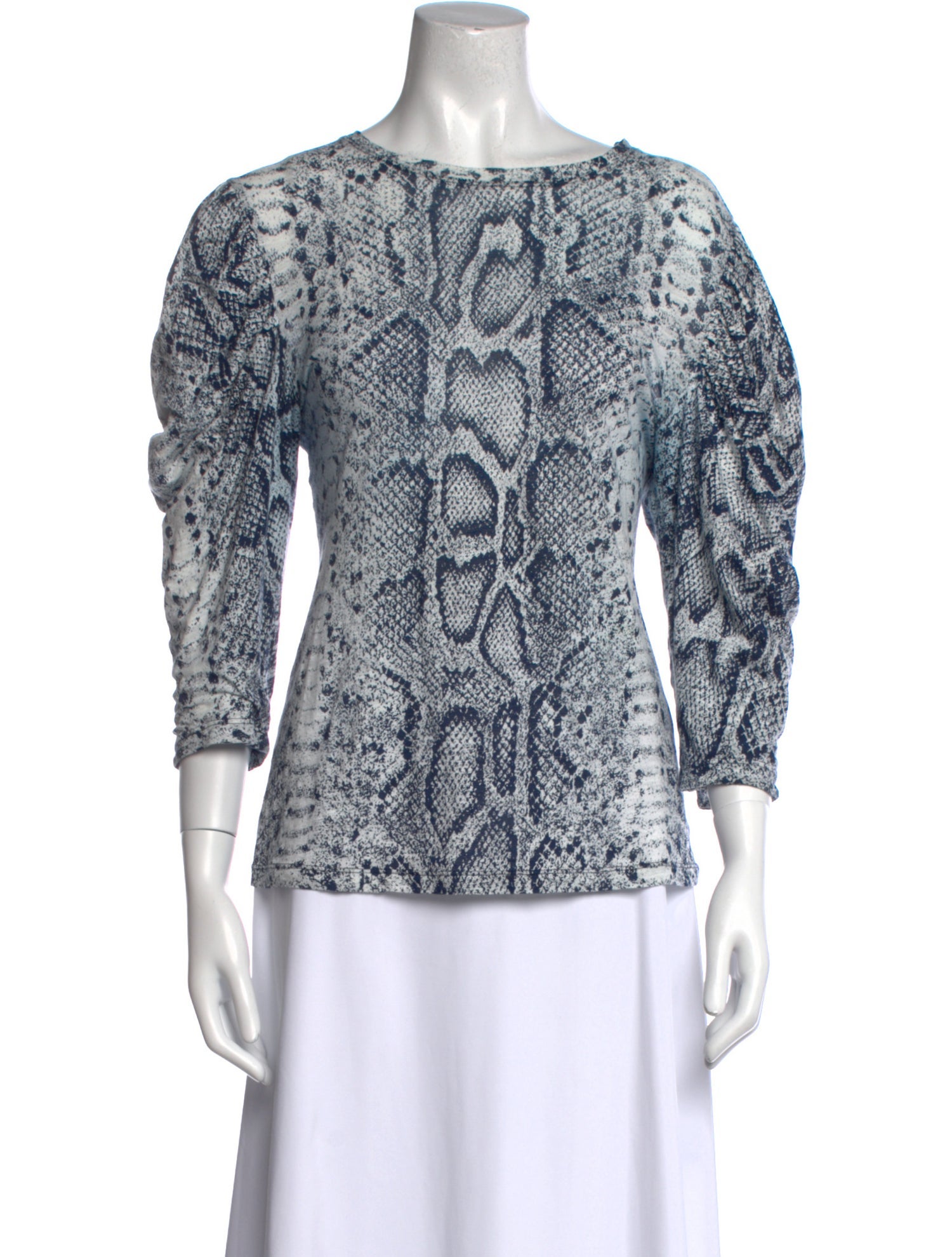 Proenza Schouler Animal Print Scoop Neck Top