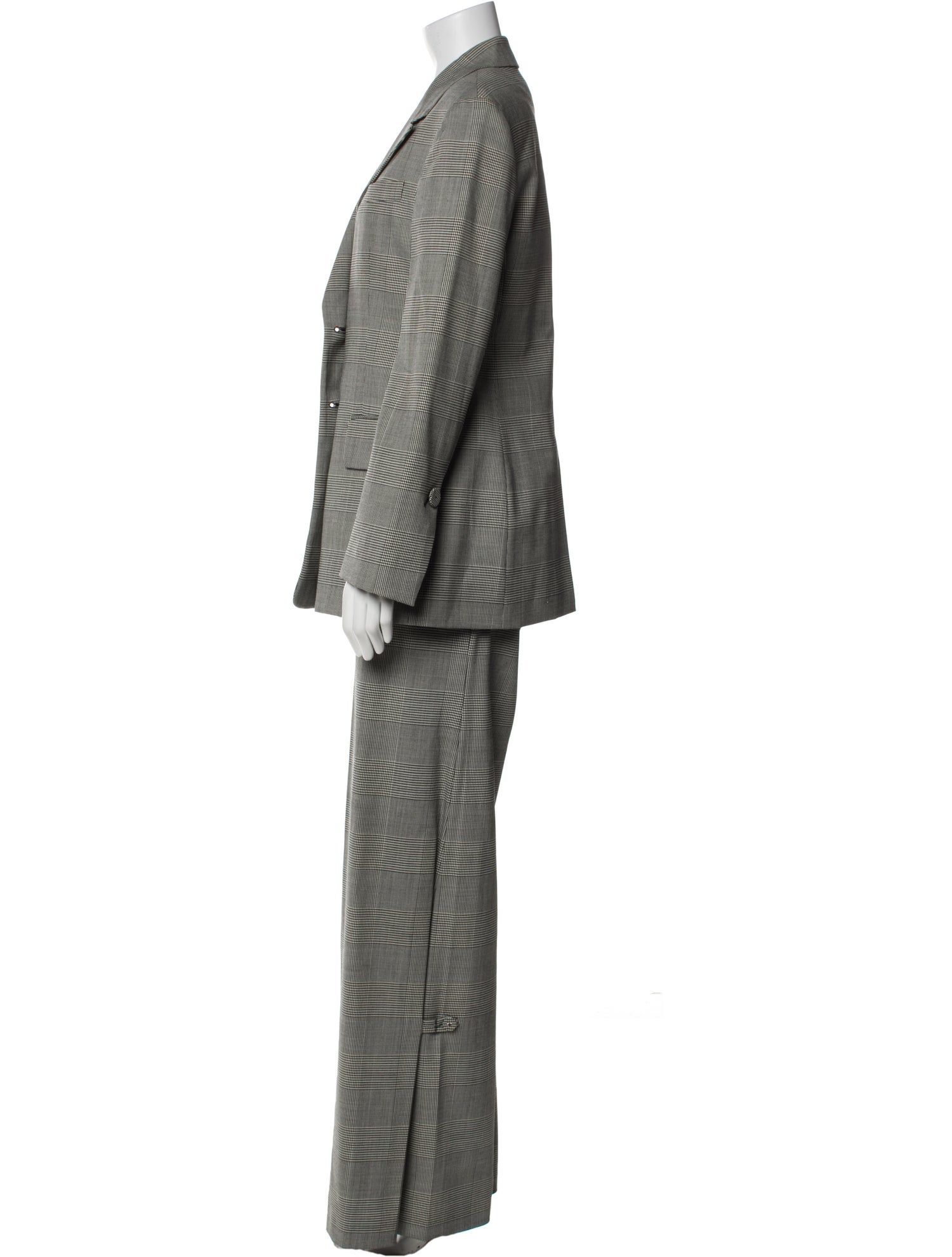 Proenza Schouler Wool Plaid Print Pant Set