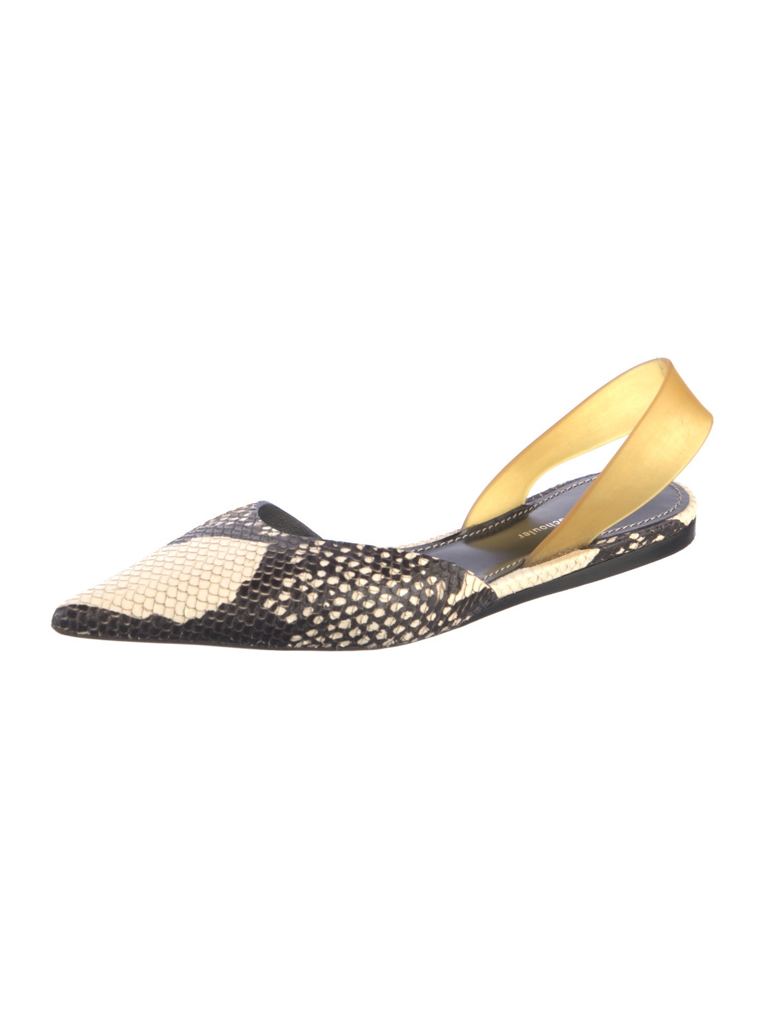 Proenza Schouler Embossed Leather Printed Slingback Flats