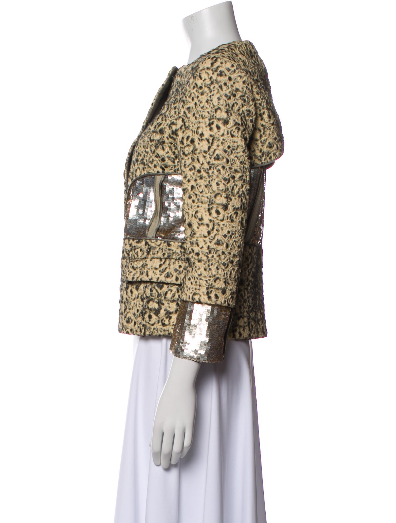 Proenza Schouler Wool Animal Print Evening Jacket