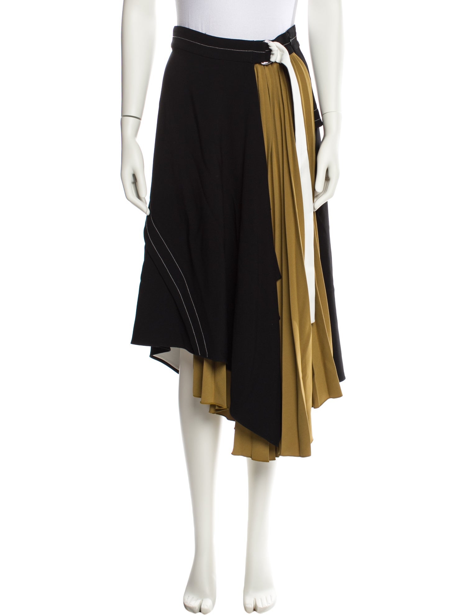 Proenza Schouler Colorblock Pattern Midi Length Skirt