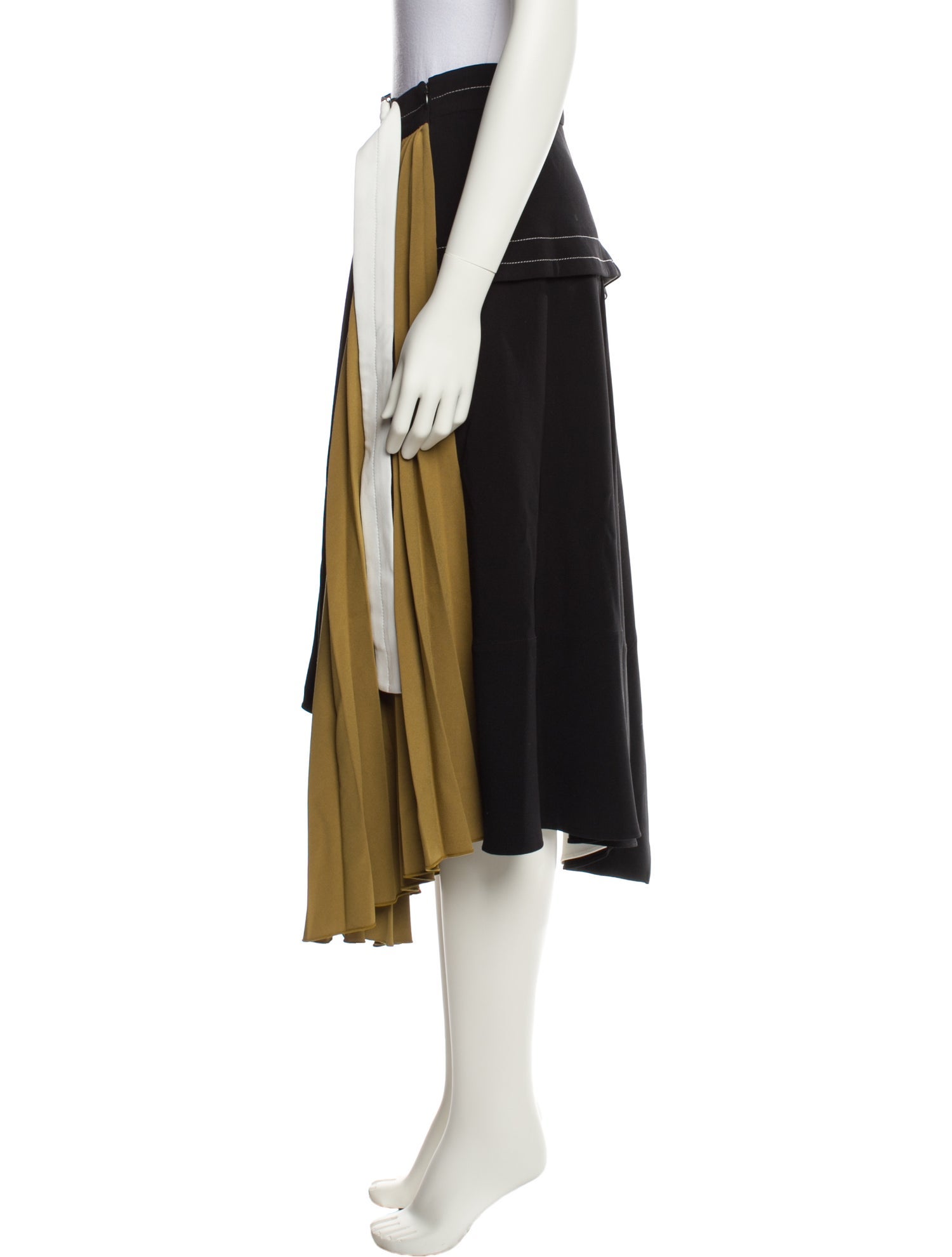 Proenza Schouler Colorblock Pattern Midi Length Skirt