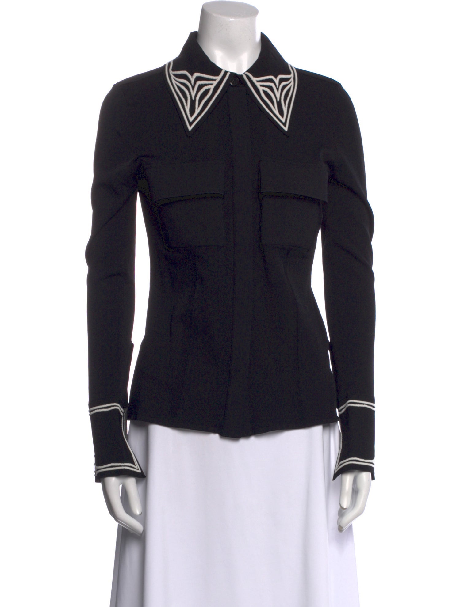 Proenza Schouler Graphic Print Mock Neck Sweater