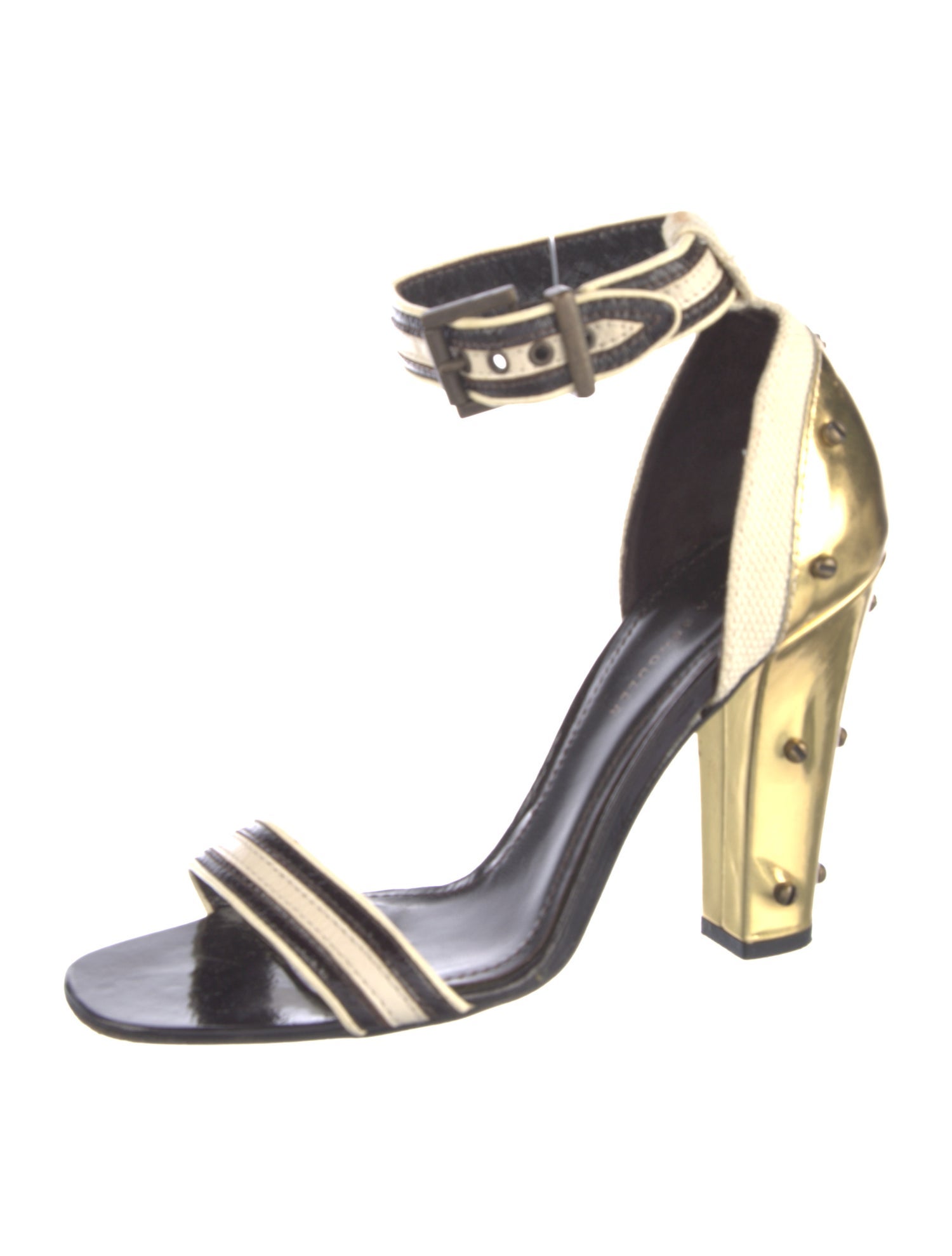 Proenza Schouler Leather Striped Sandals