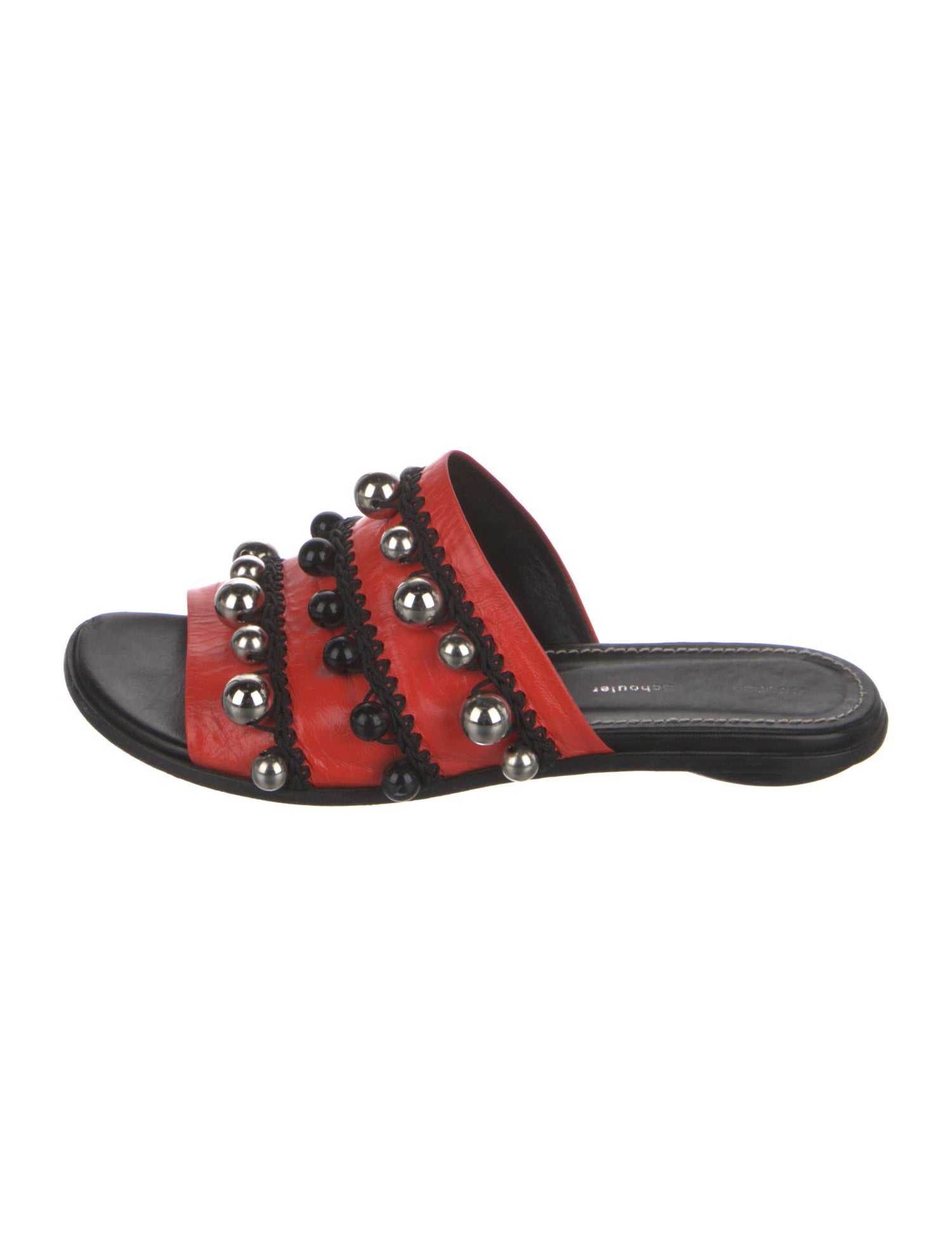 Proenza Schouler Leather Printed Slides