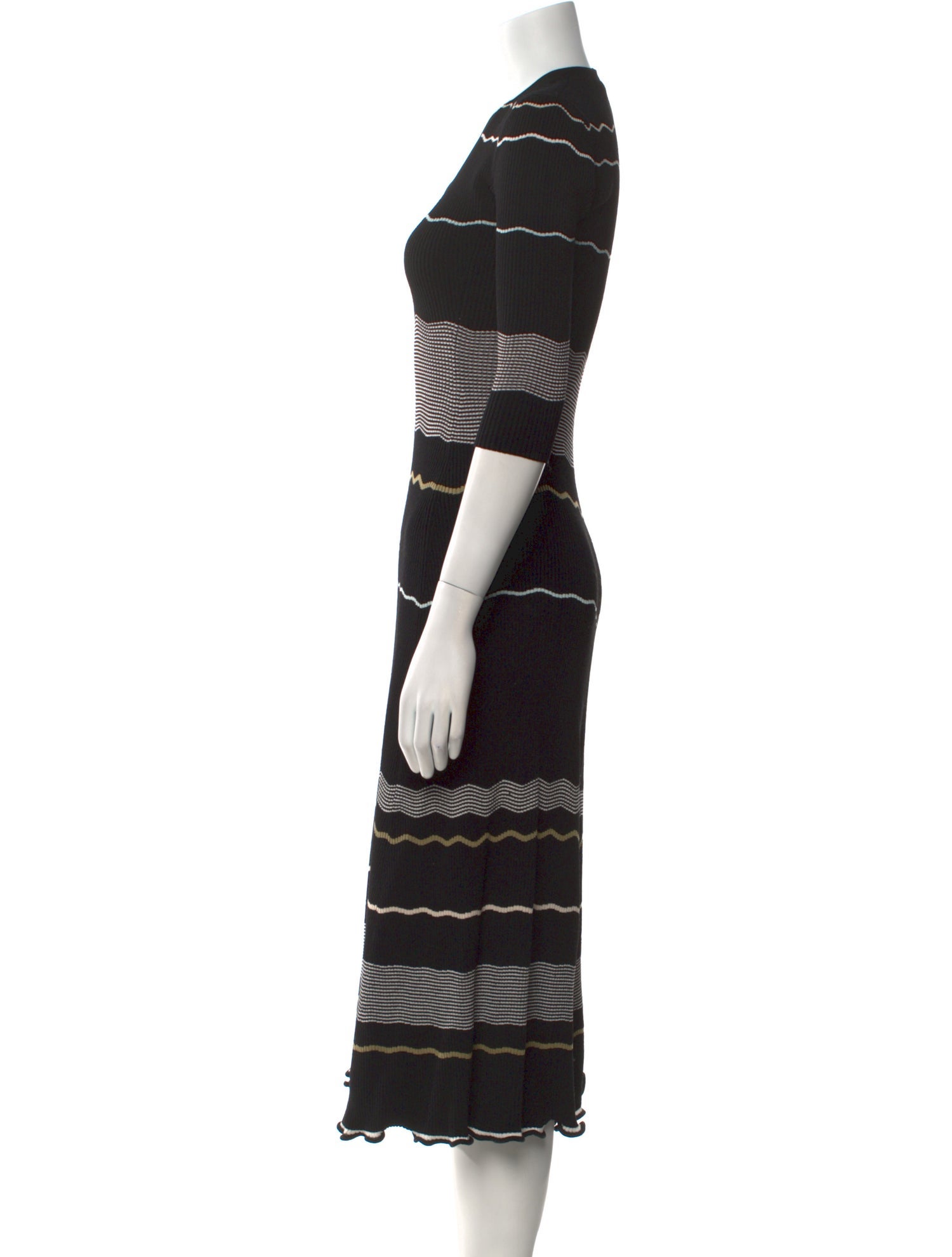 Proenza Schouler Striped Midi Length Dress