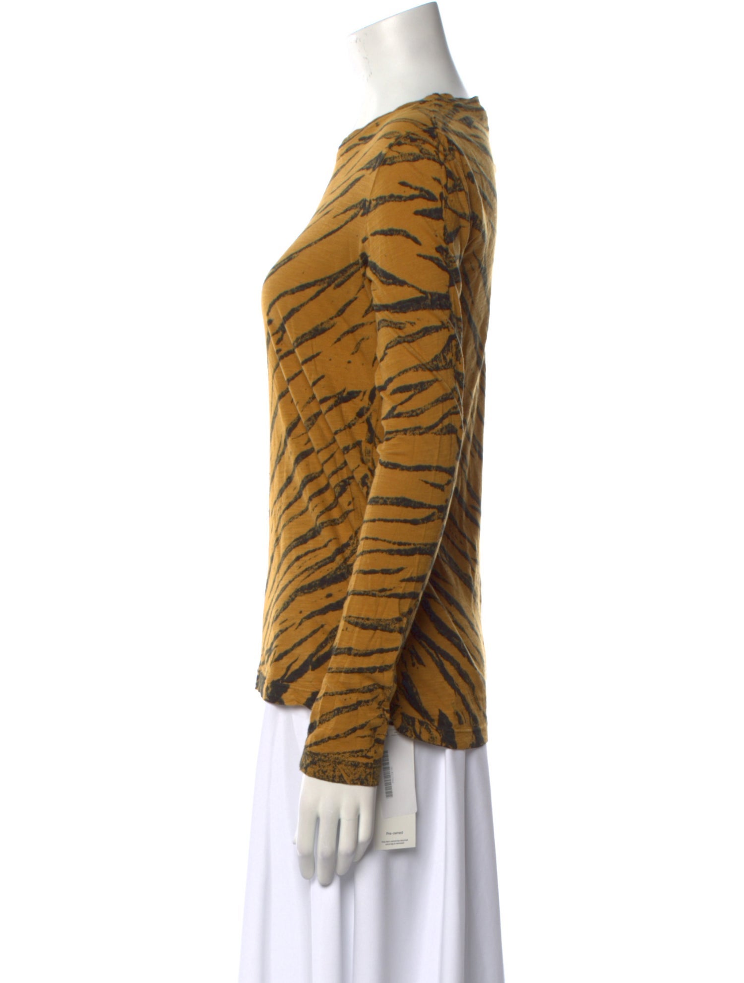 Proenza Schouler Animal Print Crew Neck Top