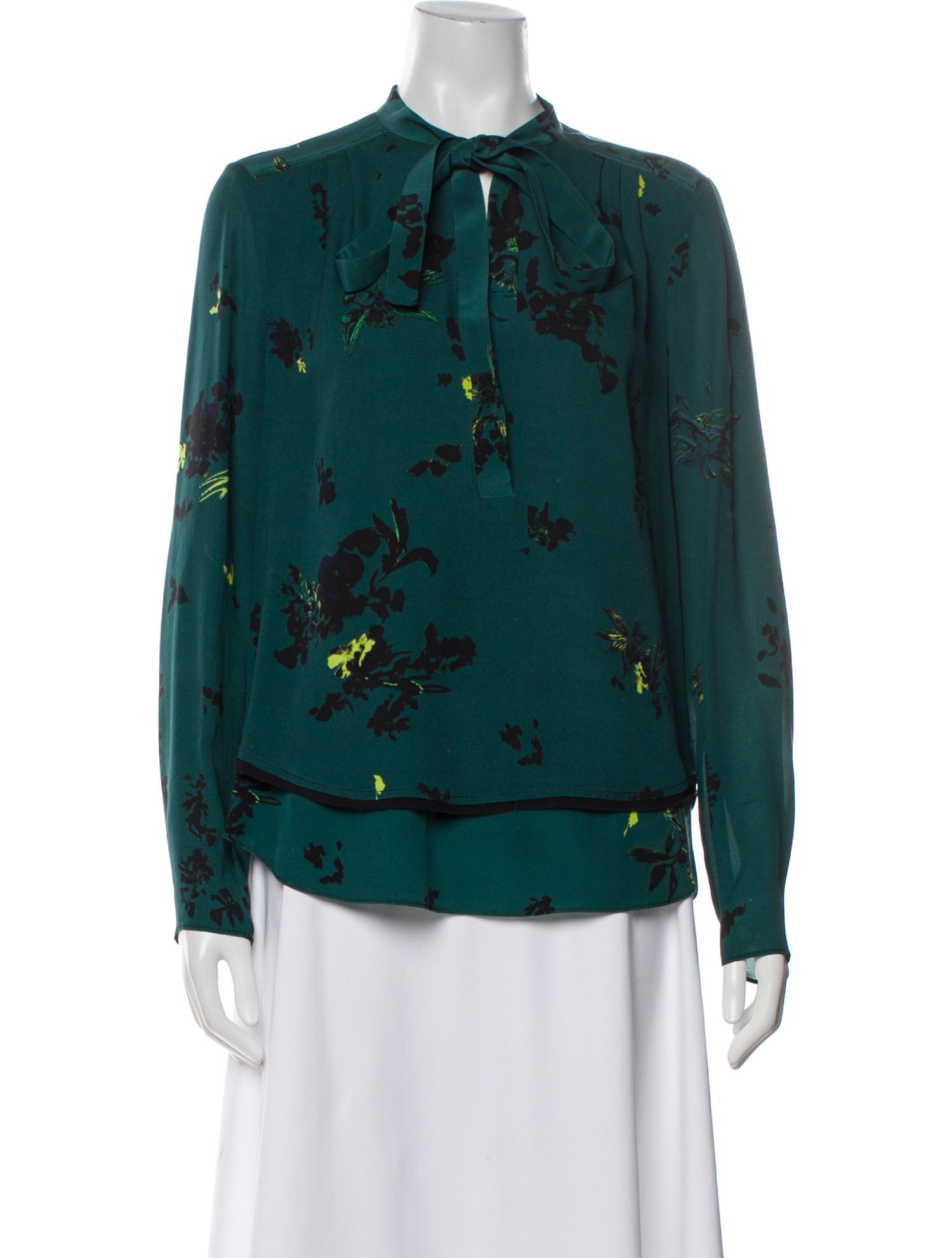Proenza Schouler Silk Floral Print Blouse
