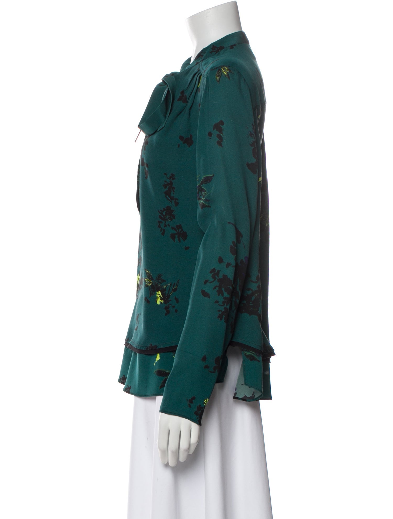 Proenza Schouler Silk Floral Print Blouse