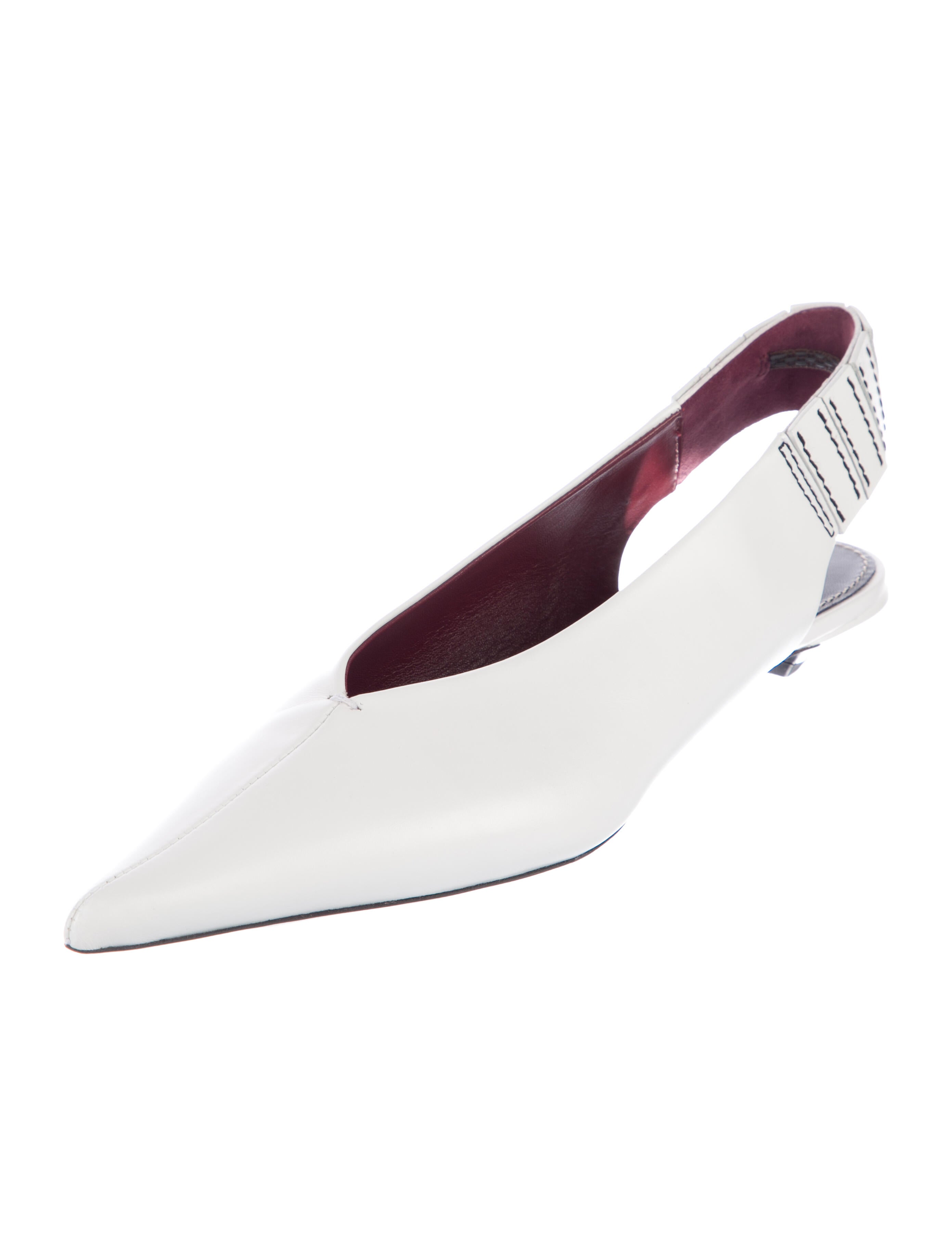 Proenza Schouler Leather Striped Slingback Pumps