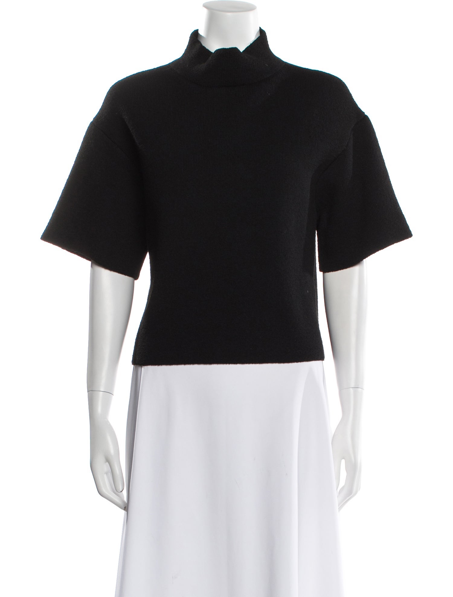 Proenza Schouler Mock Neck Short Sleeve Top