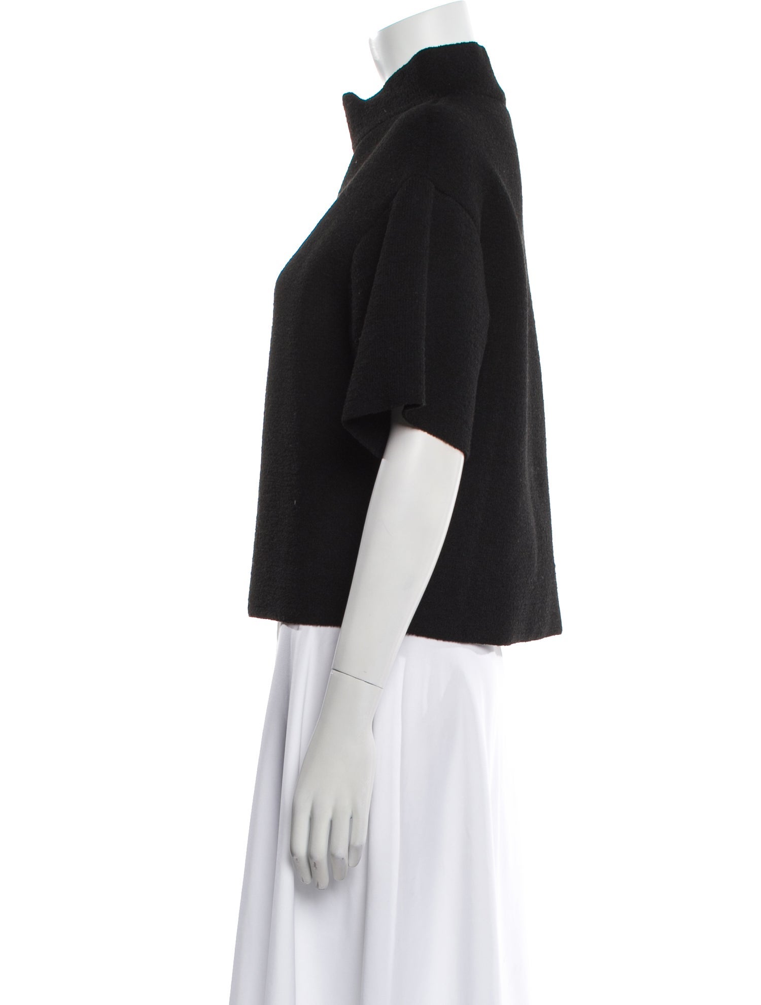 Proenza Schouler Mock Neck Short Sleeve Top
