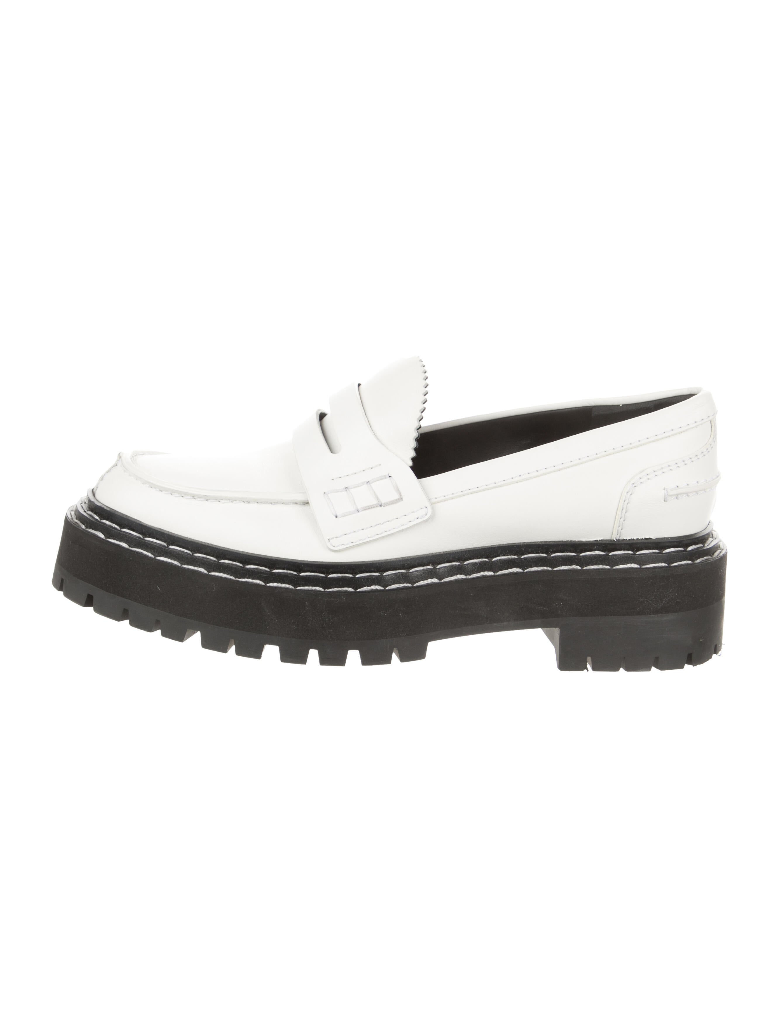 Proenza Schouler Leather Cutout Accent Loafers