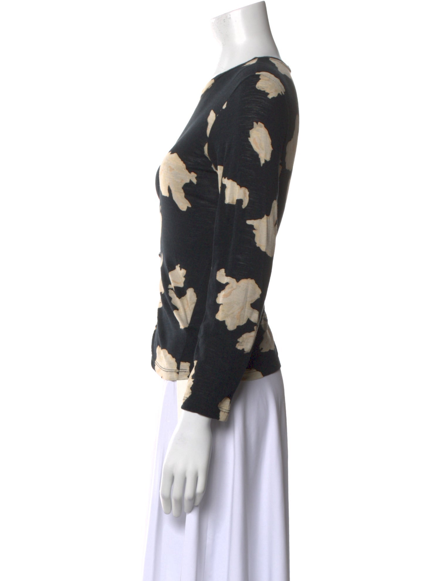 Proenza Schouler Floral Print Bateau Neckline Sweatshirt