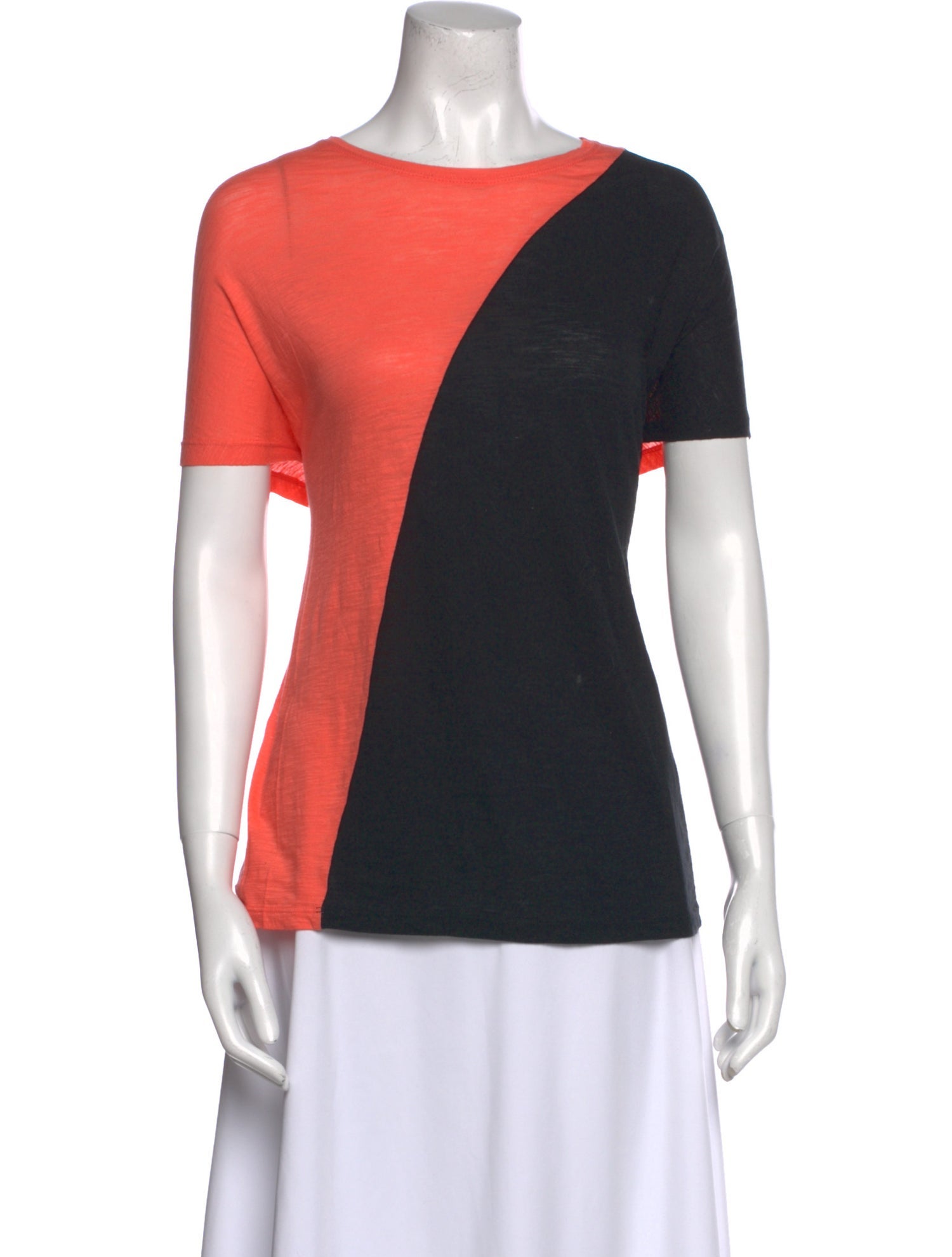 Proenza Schouler Colorblock Pattern Scoop Neck T-Shirt