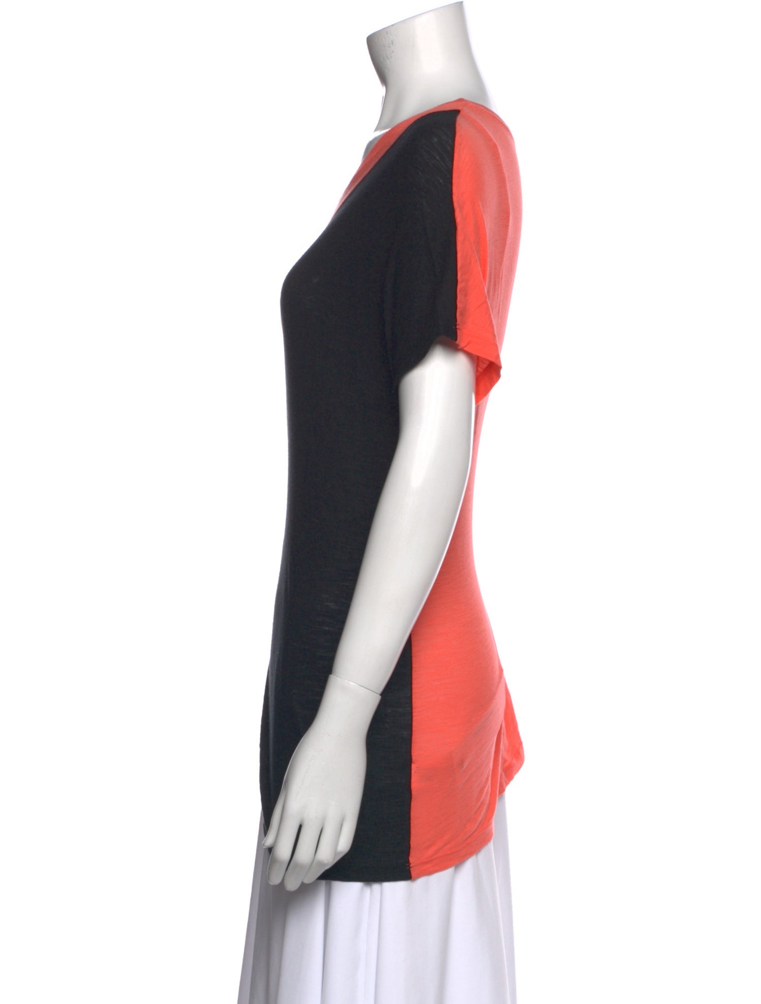 Proenza Schouler Colorblock Pattern Scoop Neck T-Shirt
