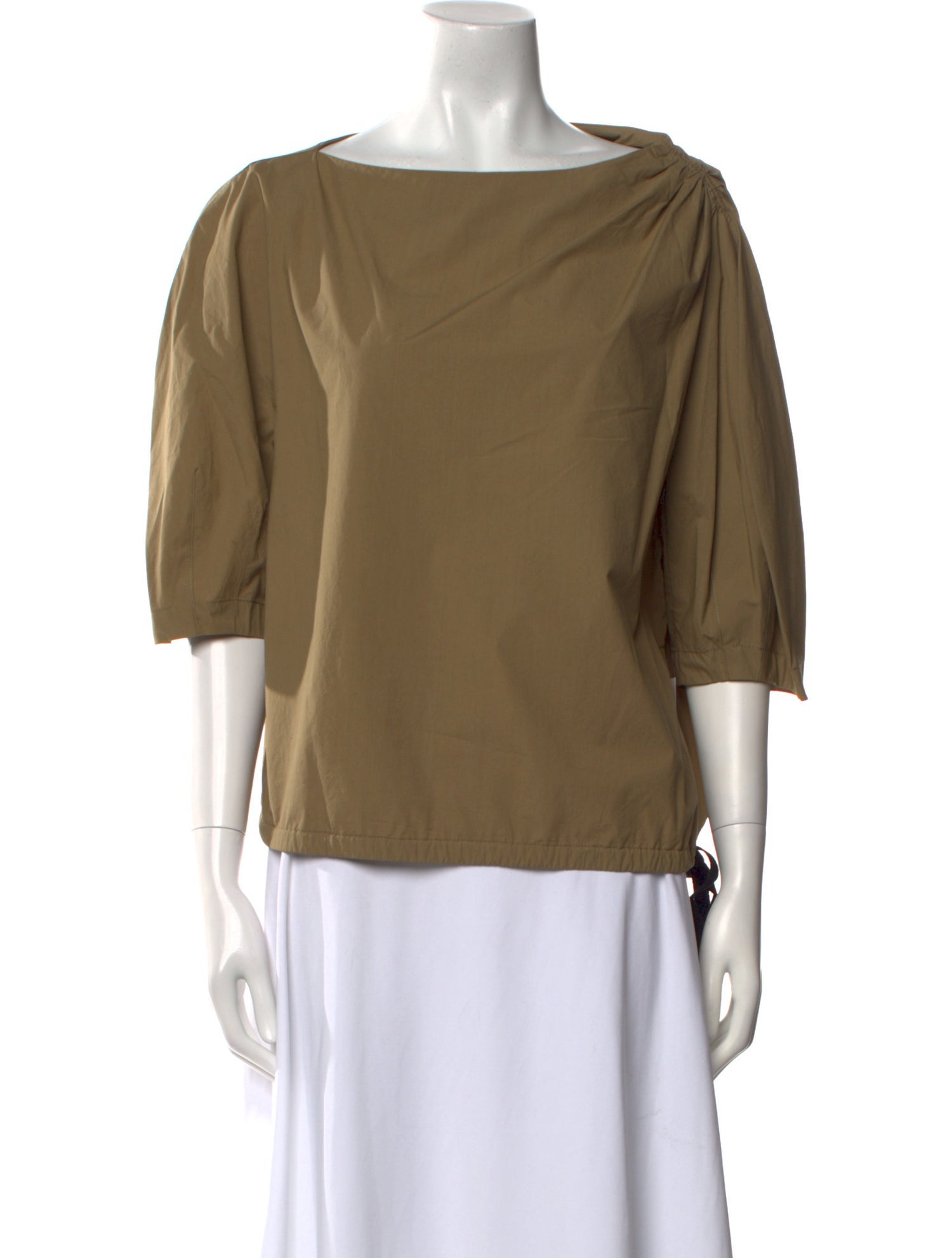 Proenza Schouler Bateau Neckline Three-Quarter Sleeve Blouse